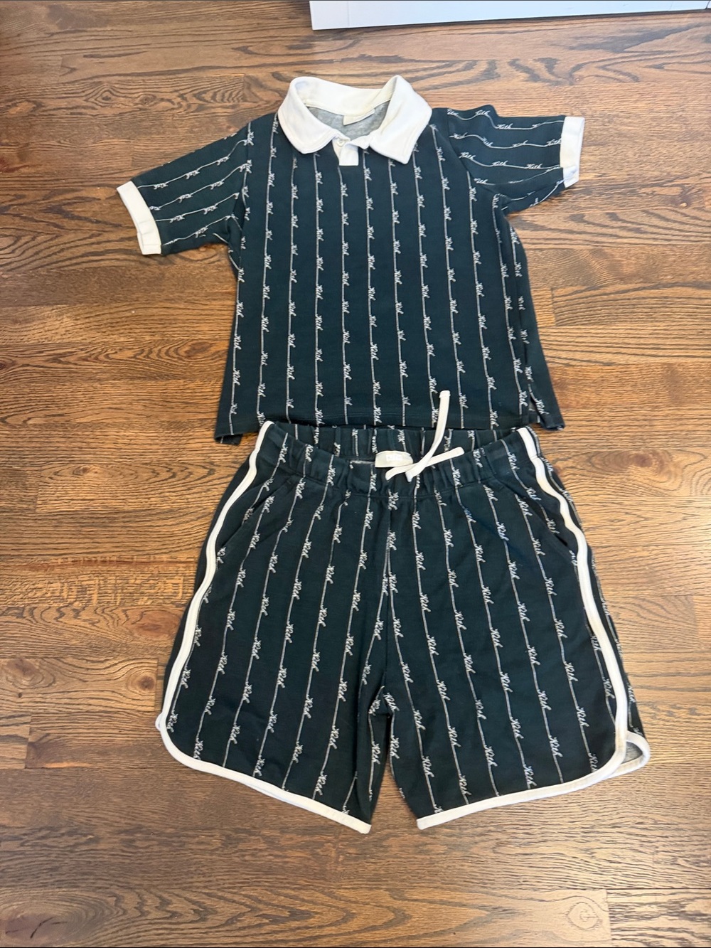 Kith Navy Polo-Style Short Set with White Trim